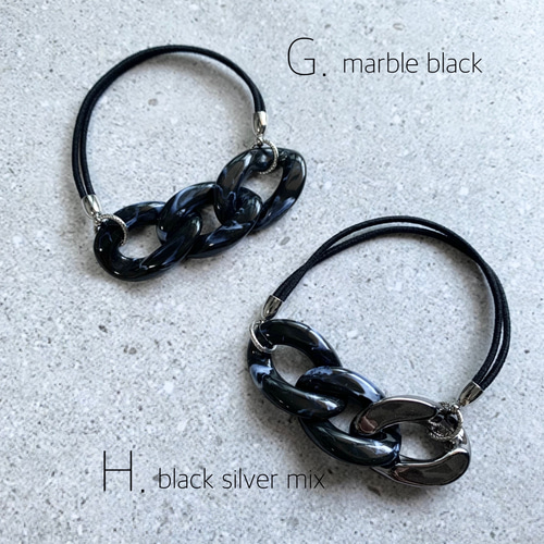 2way 大人の ヘアゴム ブレスレット シルバー×チェーン ヘアゴム Min