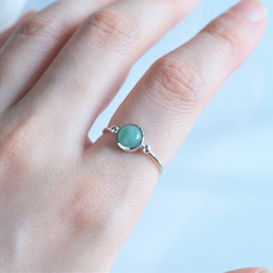 green aventurine _Halda áfram ring　グリーンアベンチュリン　天然石シルバーリング　 7枚目の画像