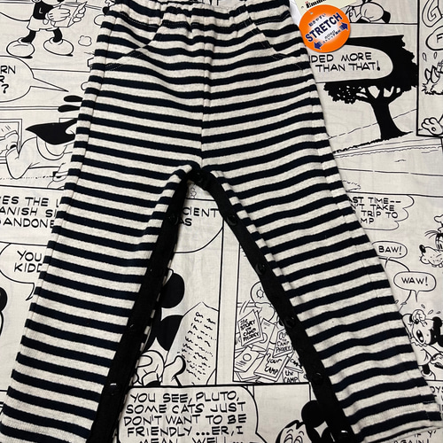 新品前開き(股開き)ズボン100cm のびのびストレッチ スナップボタン 医  