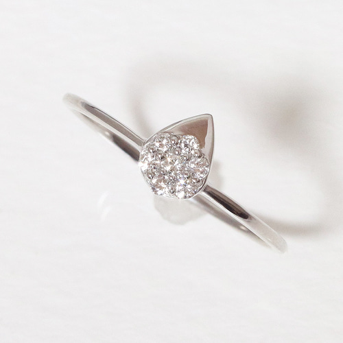 Pt900 しずく 0.08ct 天然ダイヤモンド リング 指輪 雫 涙