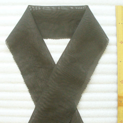 最後 16×93㌢位 黒 紗 透ける織り 半襟 はぎれ シルク 和柄 リメイク 3枚目の画像