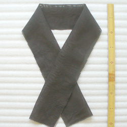 最後 16×93㌢位 黒 紗 透ける織り 半襟 はぎれ シルク 和柄 リメイク 5枚目の画像