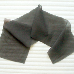 最後 16×93㌢位 黒 紗 透ける織り 半襟 はぎれ シルク 和柄 リメイク 6枚目の画像
