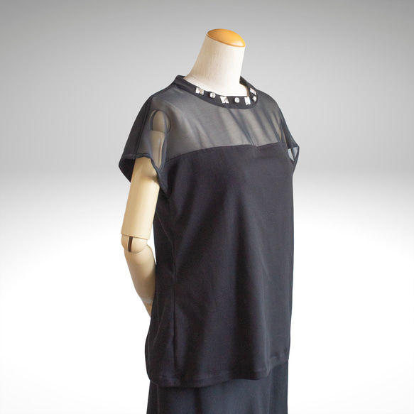 PSNY 成人性感法式袖 T 卹 - 透明寶石 2 上衣 TP05 第3張的照片