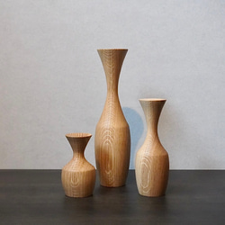 Flower vase オーク3Pset 一輪挿し　フラワーベース　受注製作 1枚目の画像