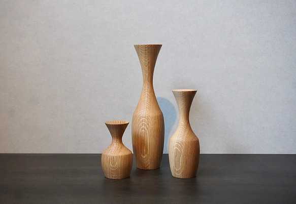 Flower vase オーク3Pset 一輪挿し　フラワーベース　受注製作 1枚目の画像