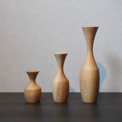 Flower vase オーク3Pset 一輪挿し　フラワーベース　受注製作 2枚目の画像