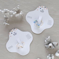 2way : 耳骨夾 戒指/滴和花（白色） 第5張的照片