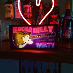 オールデイズ ロカビリー パーティー ギター ③ アメリカンレトロ ランプ ミニチュア 看板 玩具 置物 LEDライト 5枚目の画像