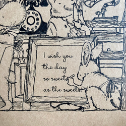 ブックカバー　ウサギのお菓子工房　5枚　オマケのしおり付 4枚目の画像
