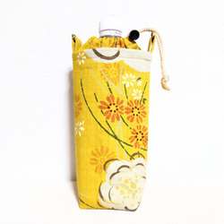 ペットボトルカバー　山吹色花柄 2枚目の画像