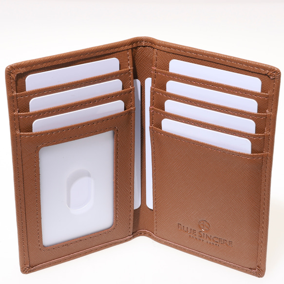 【厚み1cm ポケットが膨らまない】薄型 2つ折り カードケース 本革 / SLC4 17枚目の画像
