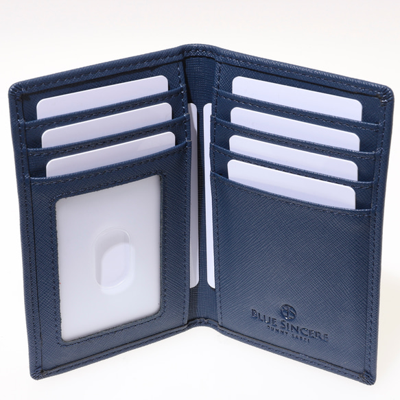 【厚み1cm ポケットが膨らまない】薄型 2つ折り カードケース 本革 / SLC4 18枚目の画像