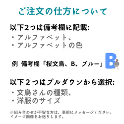 選べる！文鳥さんのイニシャルTシャツ 8枚目の画像