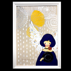【SOLD】童話絵画「雨とショパン」（原画/ストーリー付き） 4枚目の画像