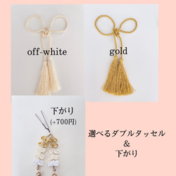 つまみ細工　髪飾り＊gold&White小枝アクセサリー＊成人式　結婚式　卒業式　着物　ヘッドドレス 2枚目の画像