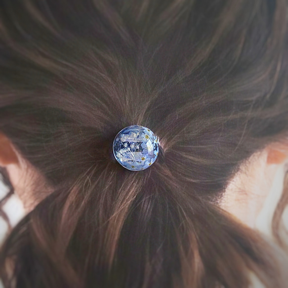 忘れな草のあめ玉ヘアゴムmarry.c's handmadeaccessory 2枚目の画像