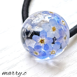 忘れな草のあめ玉ヘアゴムmarry.c's handmadeaccessory 5枚目の画像