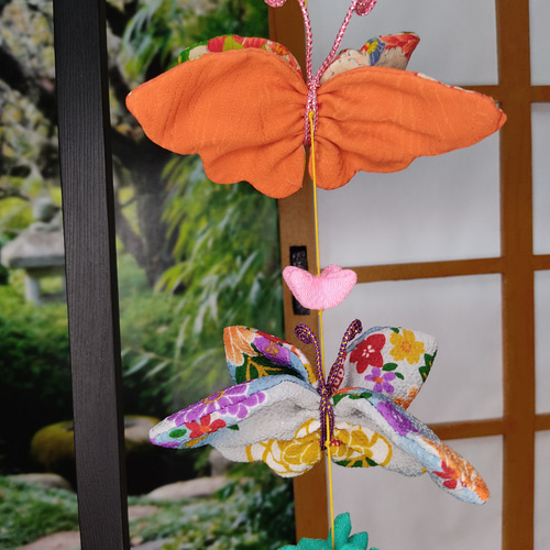 蝶々の一本つるし飾り[青花] その他インテリア雑貨 Craft-House-Risuky