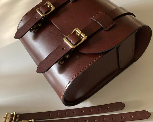 フロントバッグ サドルバッグ 本革ハンドメイド【001】 ビンテージ○ハンドメイドレザーサドルバッグ○210610s9-bag-ot