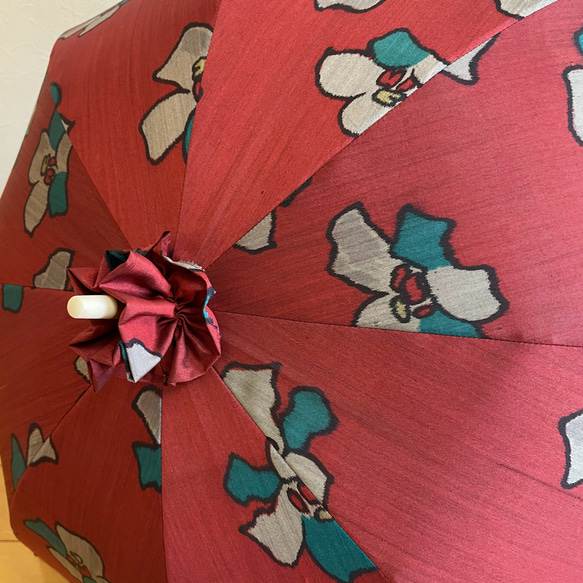 銘仙の着物から作った日傘　泉 4枚目の画像