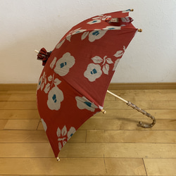手作り日傘(絣の着物） オーダー作品】着物日傘 絞りの羽織/絽の着物 - 着物リメイク継