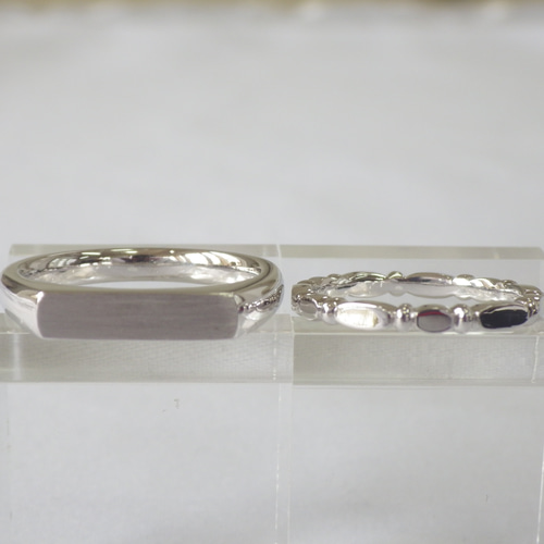 結婚指輪セット Pt900 印台リング・Flat and ballリング 指輪・リング 