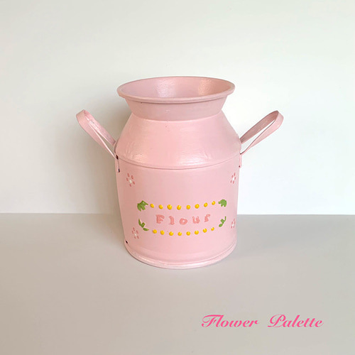 Creema限定 ピンクのミルク缶 トールペイント フリーボックス