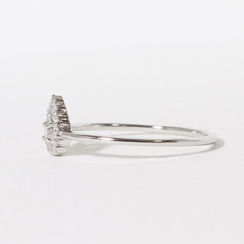 Pt900 プラチナ しずく 0.12ct 天然ダイヤモンド リング 指輪 雫 