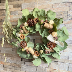 真夏のラベンダーとハツユキカズラのハーフ&ハーフリース W17 リース