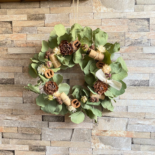 ドライフラワー スワッグ リース ワインコルク W7 ドライフラワー