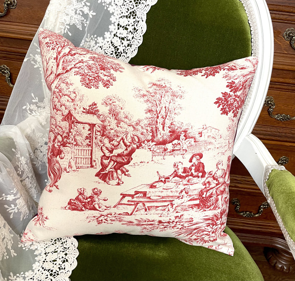 フランスアンティークトワルドジュイクッションカバー