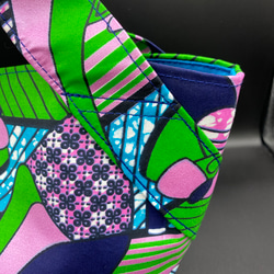 【再販】[受注製作]アフリカ布のミニトートバッグ　ハイヒール　グリーン 3枚目の画像