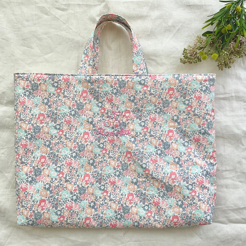 再販3】リバティレッスンバッグミシェル手提げ袋さくらんぼ入園