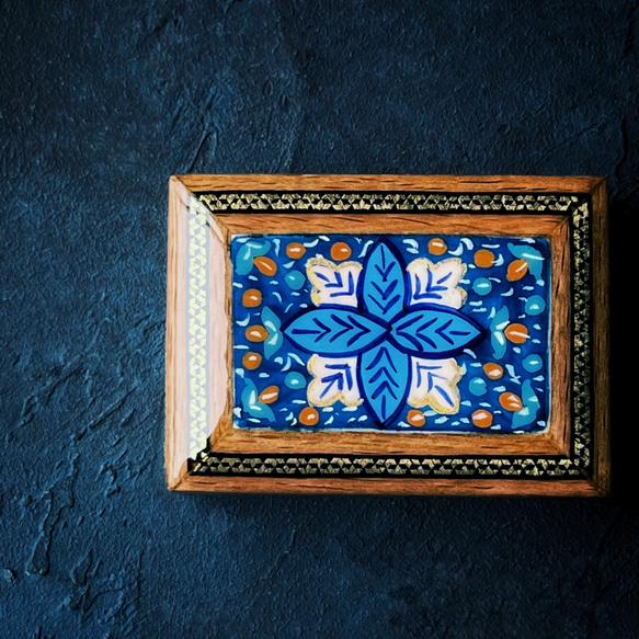 ペルシャの象嵌細工（寄木細工）ミニサイズ 小箱【ハータムカーリー060】 3枚目の画像