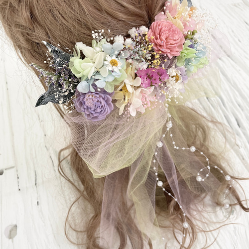 レインボーカラー ゆめかわ 髪飾り ヘッドドレス ヘッドドレス