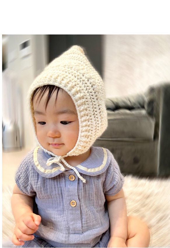 ピクシーハット ボンネット(サイズ選択可！)ベビーキッズ用 帽子