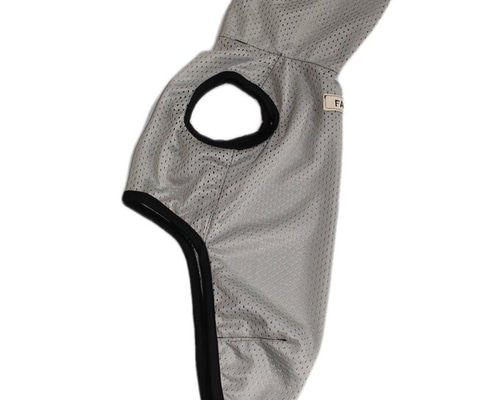 全面 メッシュ 犬服 夏 クール タンクトップ フード グレー イタグレ