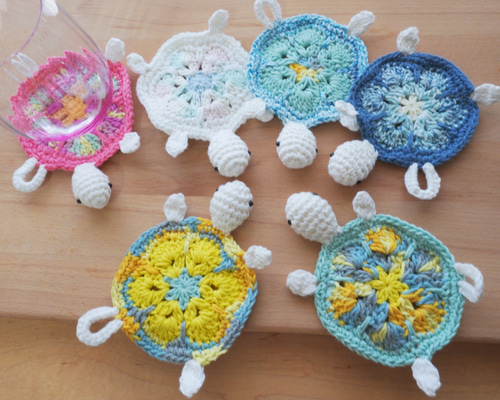 カラフルカメさんコースター コースター ハートくじらFactory 通販