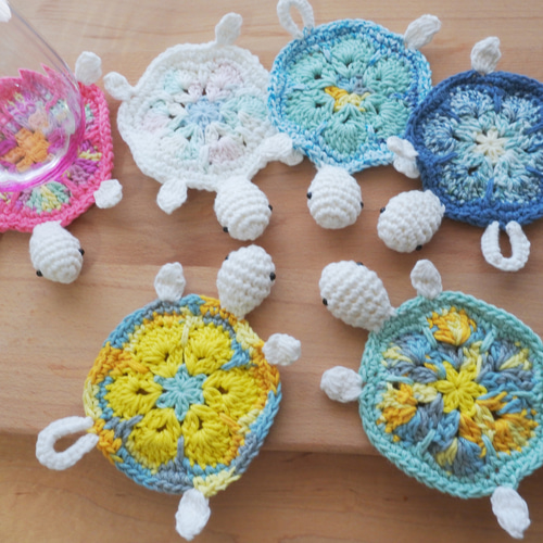 カラフルカメさんコースター コースター ハートくじらFactory 通販