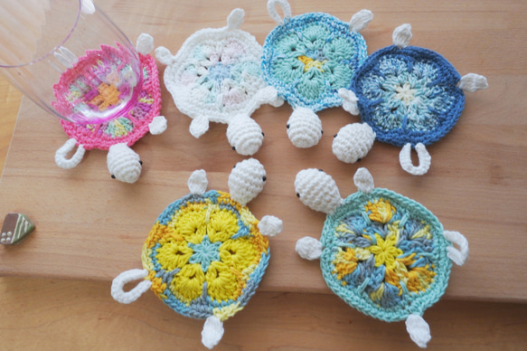 カラフルカメさんコースター コースター ハートくじらFactory 通販