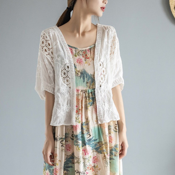 オレボレラ 花モチーフ カーディガン ベスト ボレロ2