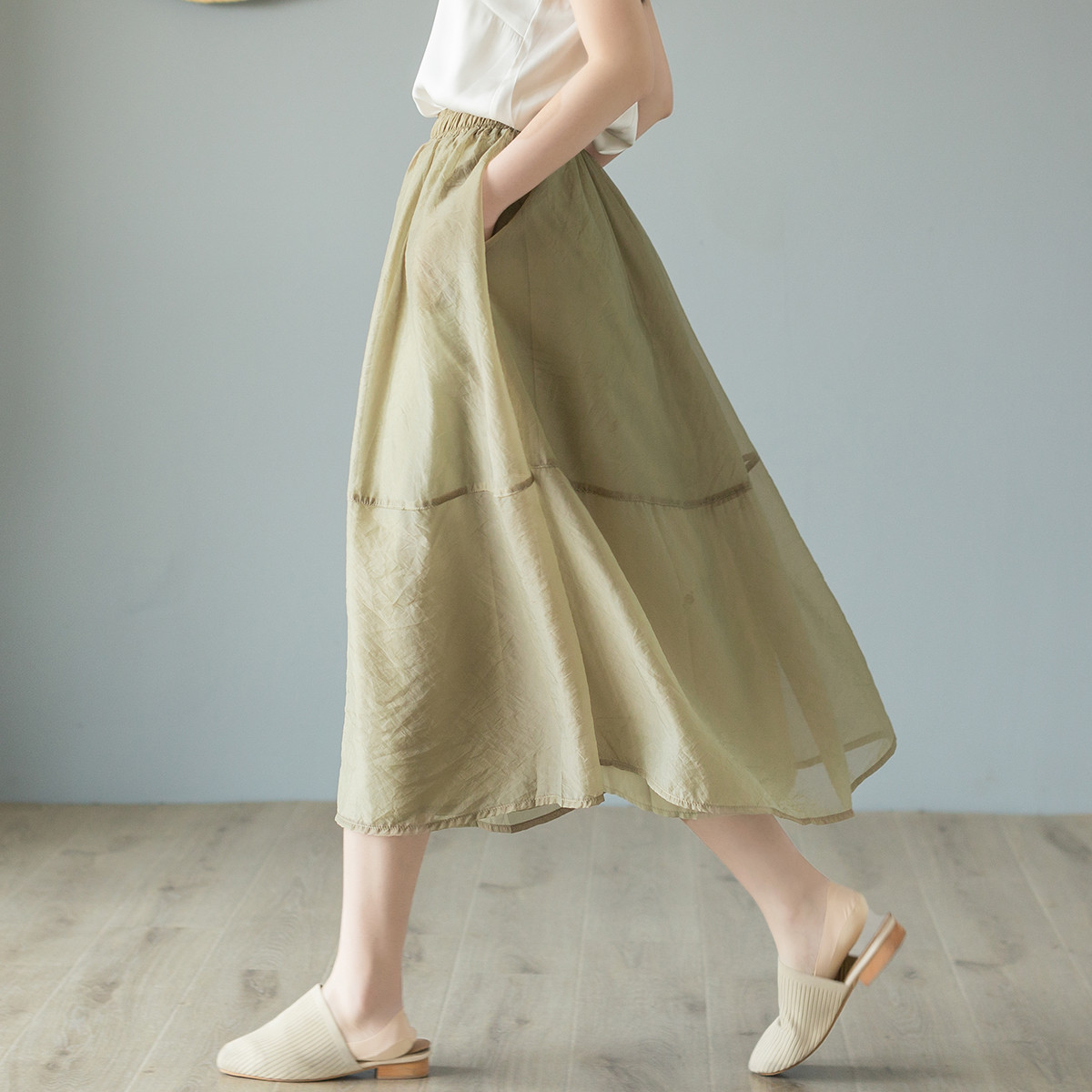 Soldout!❇カーキチュールスカート❇ ローリーズ ロペ アース