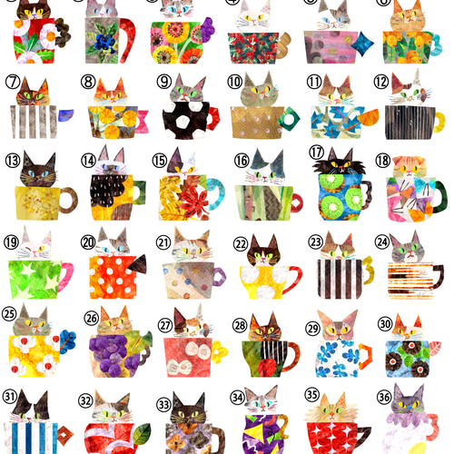 受注制作 全36種から選べる！アクリルマーカー(a cup of cat) 携帯