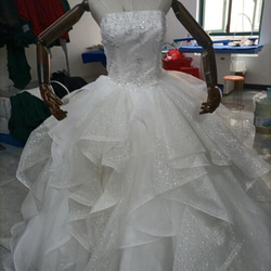 豪華！キラキラグリッターチュール　ソフトチュール　ウエディングドレス/花嫁/結婚式 12枚目の画像