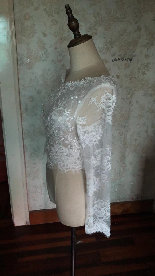 高品質！ ウエディングドレス ハンドビーディング 長袖　 ボレロ　トップス 結婚式/披露宴式