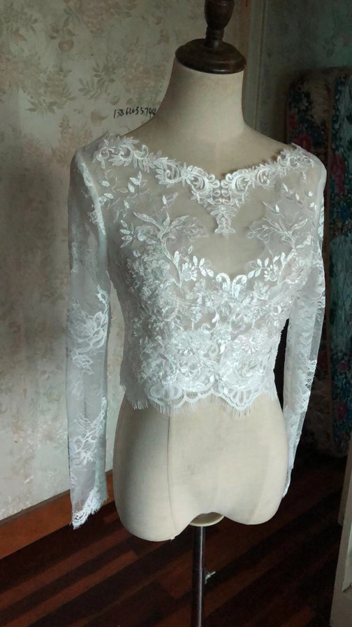 高品質！ ウエディングドレス ハンドビーディング 長袖　 ボレロ　トップス 結婚式/披露宴式