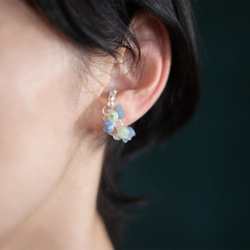 2way : 耳骨夾 戒指/滴和花（藍色） 第2張的照片