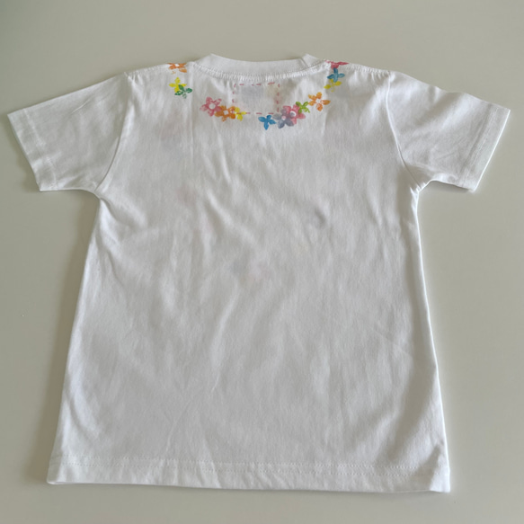 受注制作　kidsTシャツ「 花ネックレス」80cm~140対応 4枚目の画像