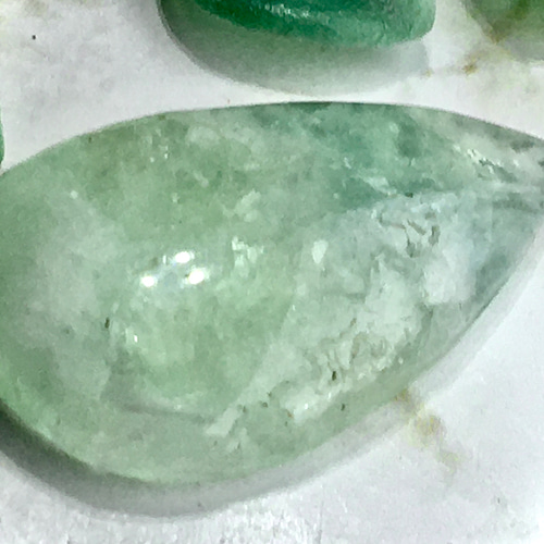 エンジェルフェザーフローライト　カボション 動画】エンジェルフェザーフローライト グリーン カボション 1個